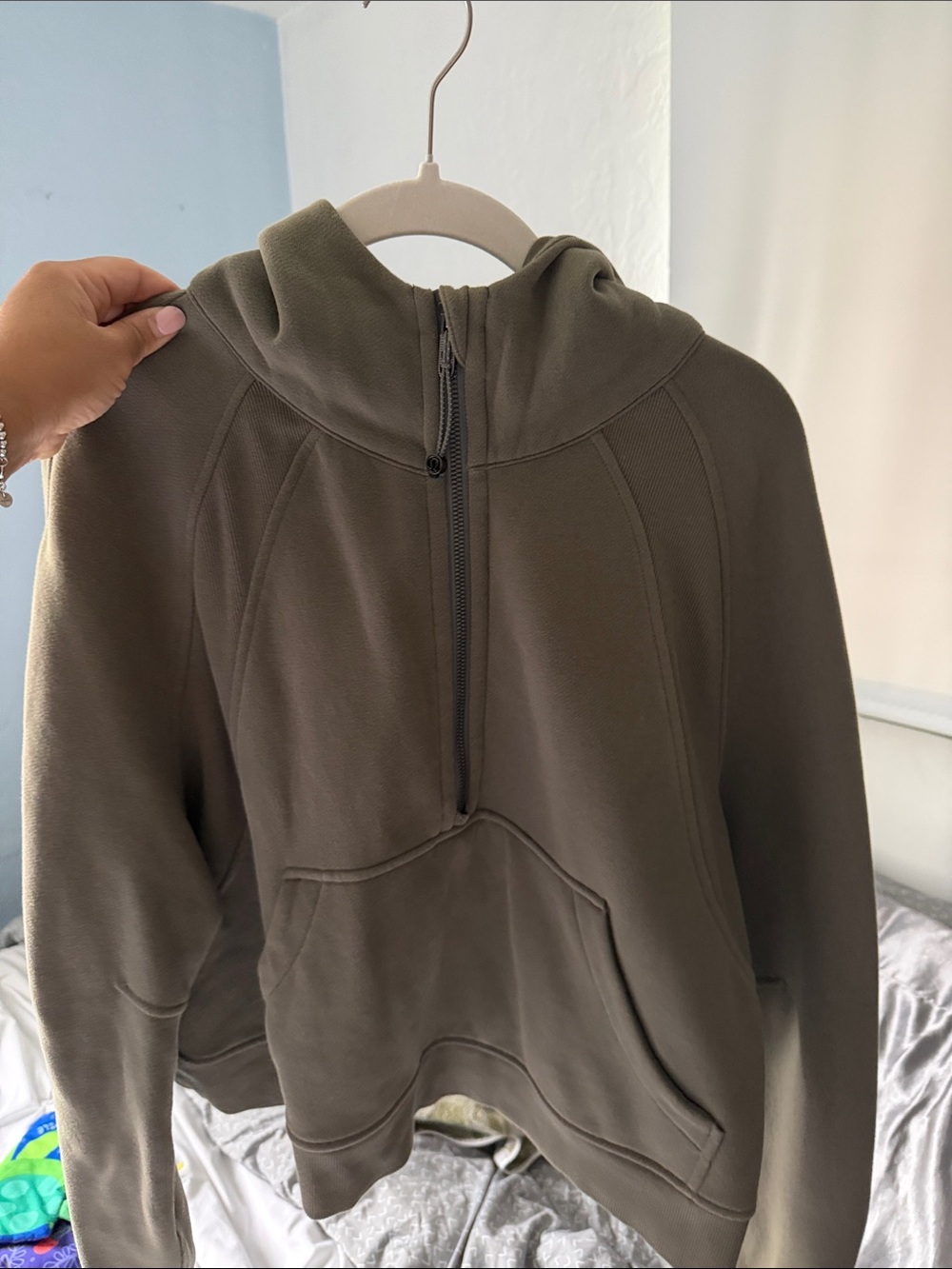 lululemon athletica Olive Green Half-Zip Hoodie